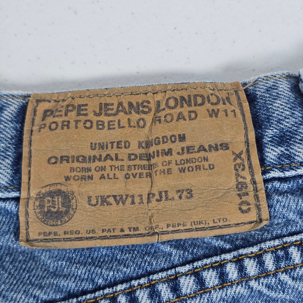 Pepe Jeans London Neal Street Vintage Straight Leg Jeans Blue 28 Made in USA - Picture 3 of 9